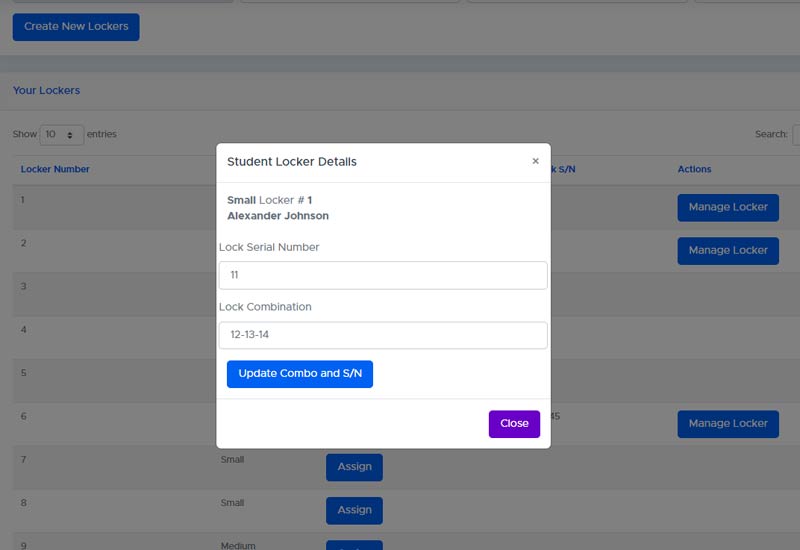 Da Capo Inventory Student Locker Management